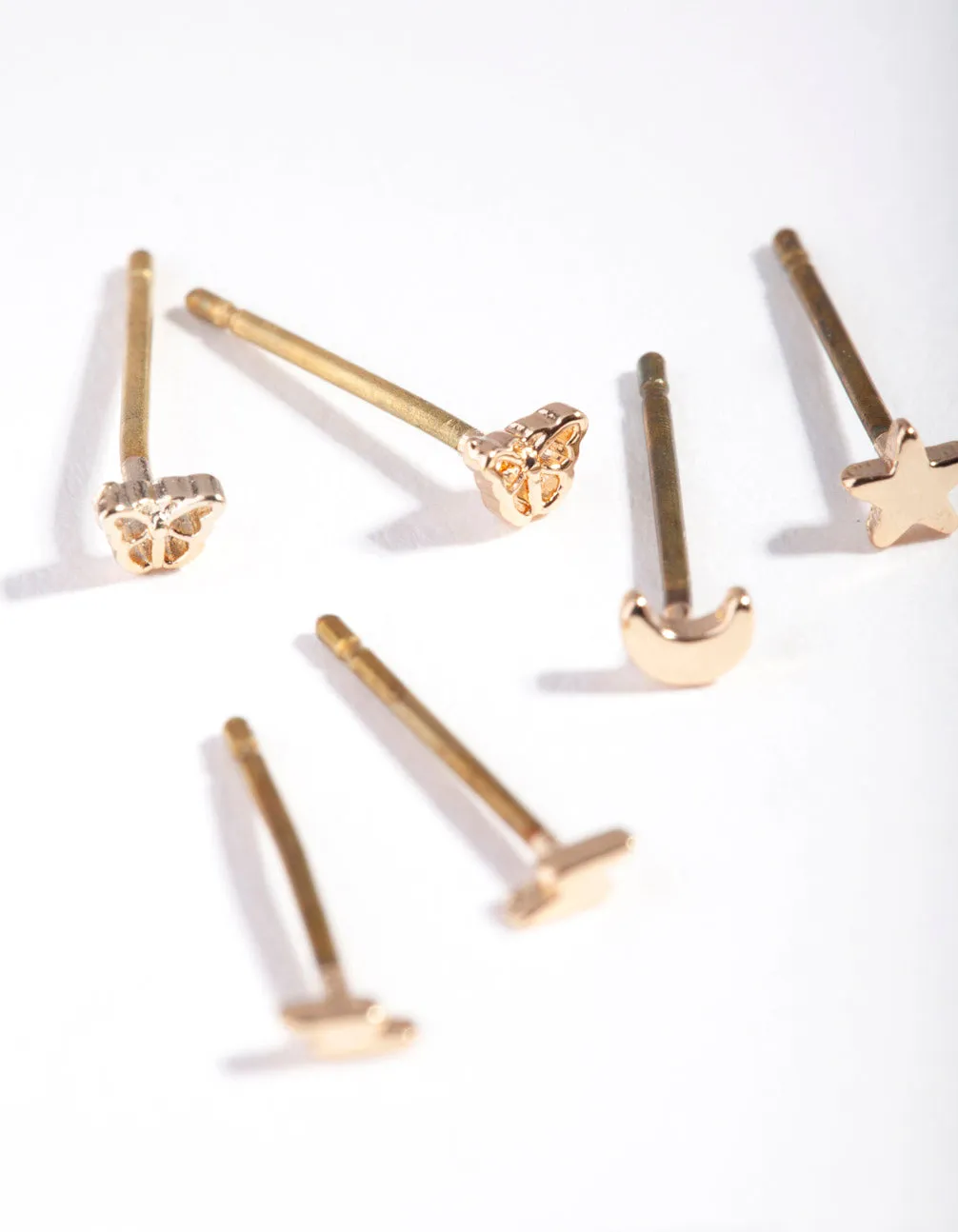 Gold Mixed Micro Motif Earrings sold by lovisa product image thumbnail 3