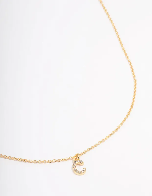 Letter C Gold Plated Initial Pendant Necklace sold by lovisa