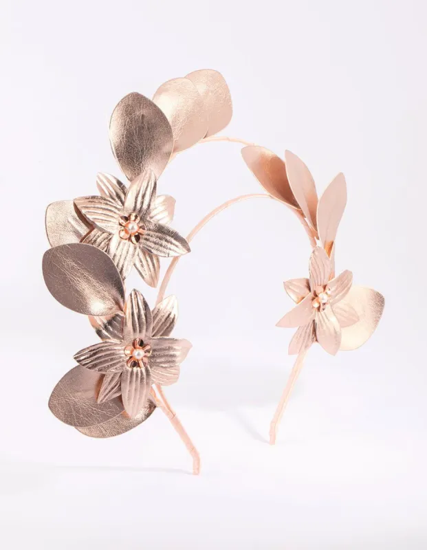 Flower PU Leather Alice Band sold by lovisa