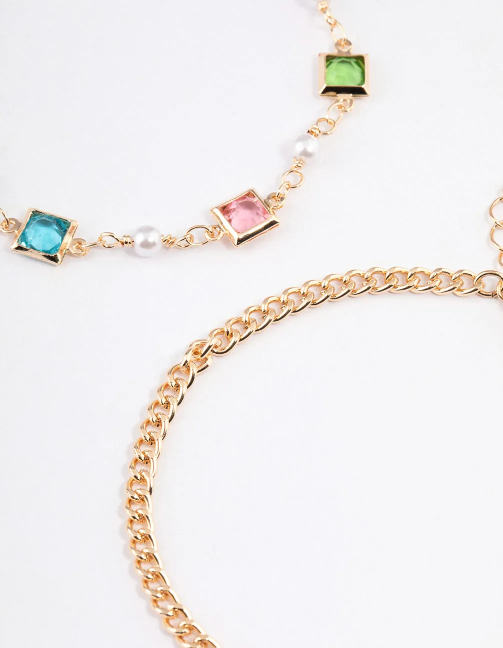 Gold Square Crystal Anklet Pack sold by lovisa product image thumbnail 3