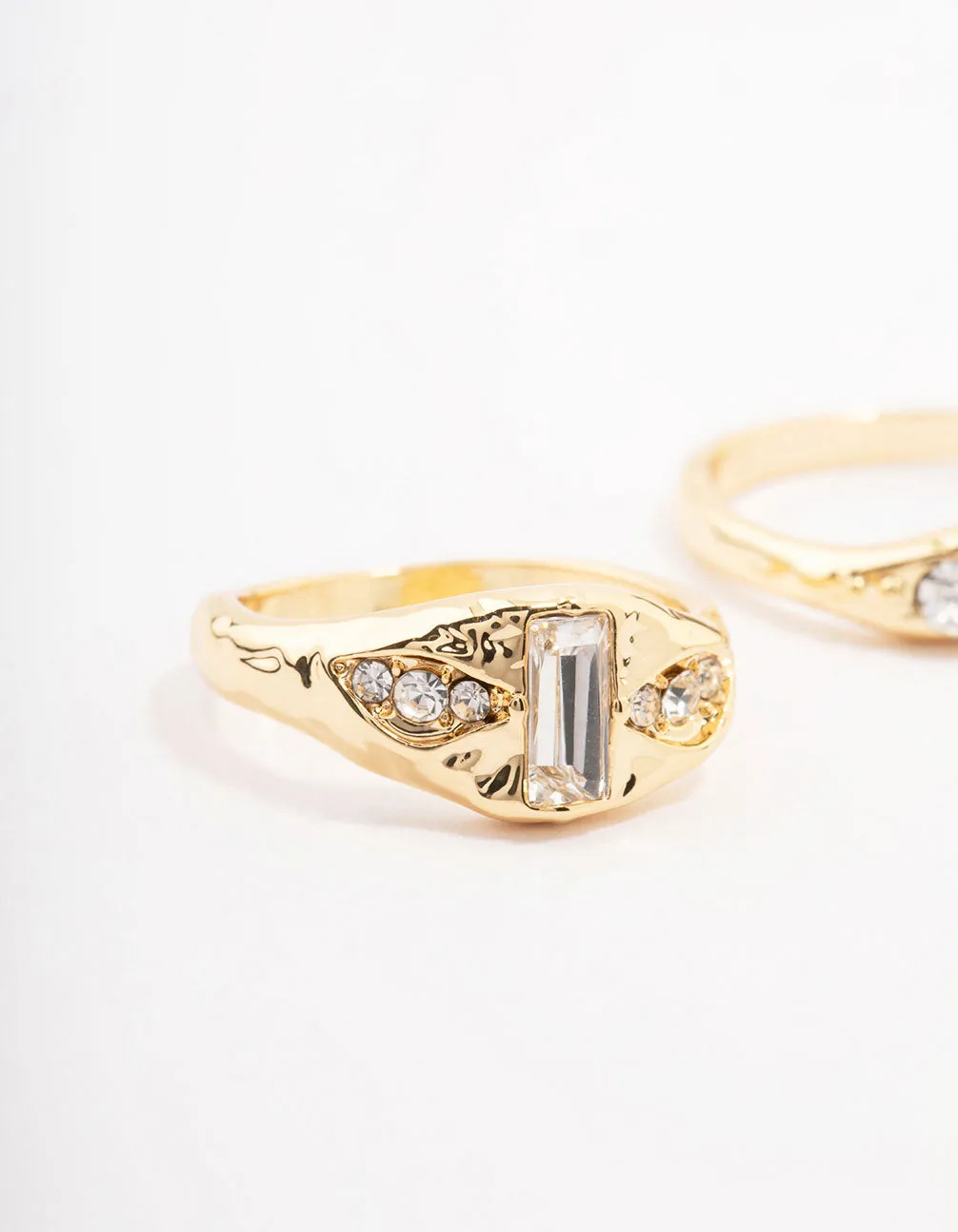 Gold Plated Baguette Signet Stacking Ring Pack sold by lovisa product image thumbnail 2