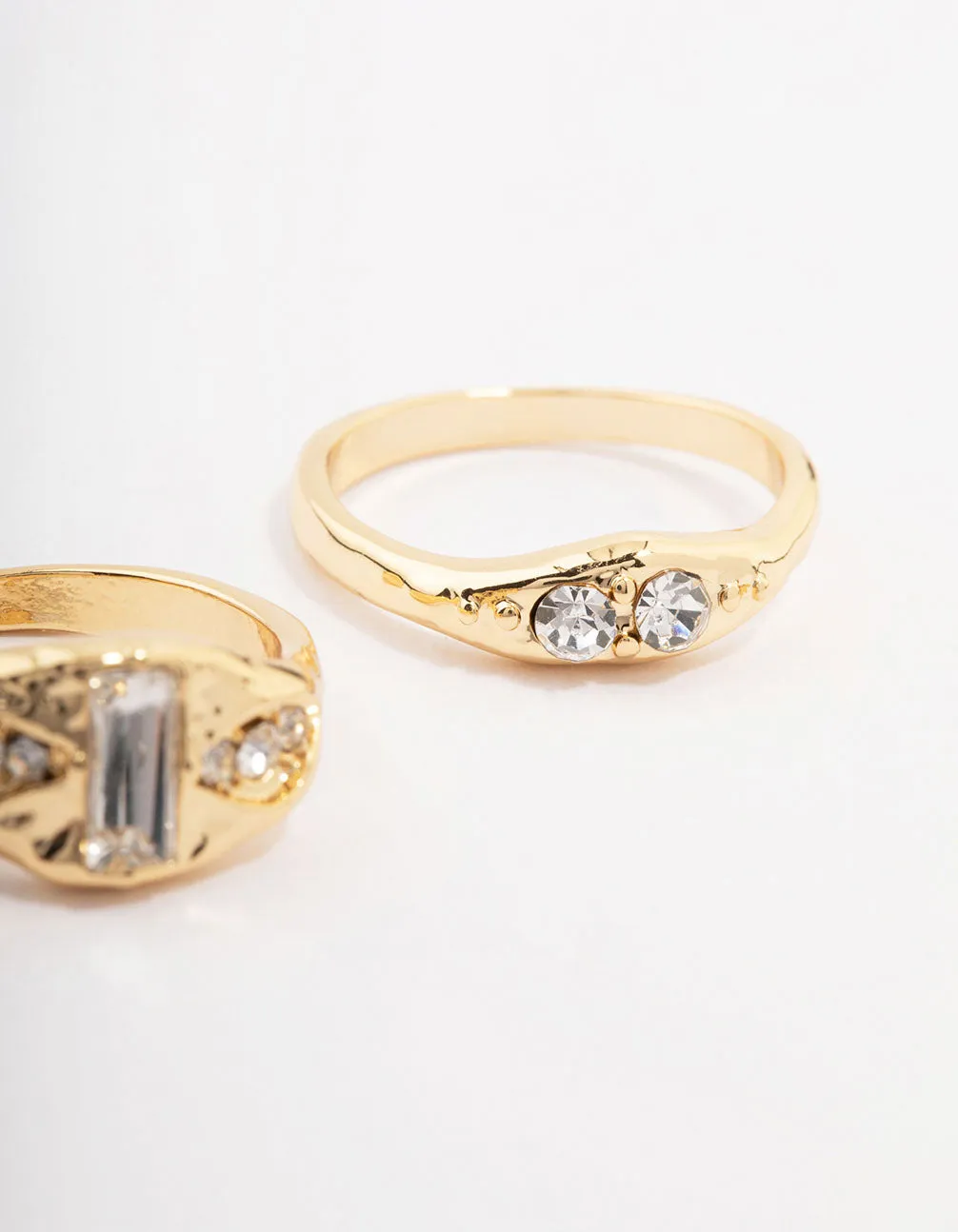 Gold Plated Baguette Signet Stacking Ring Pack sold by lovisa product image thumbnail 3