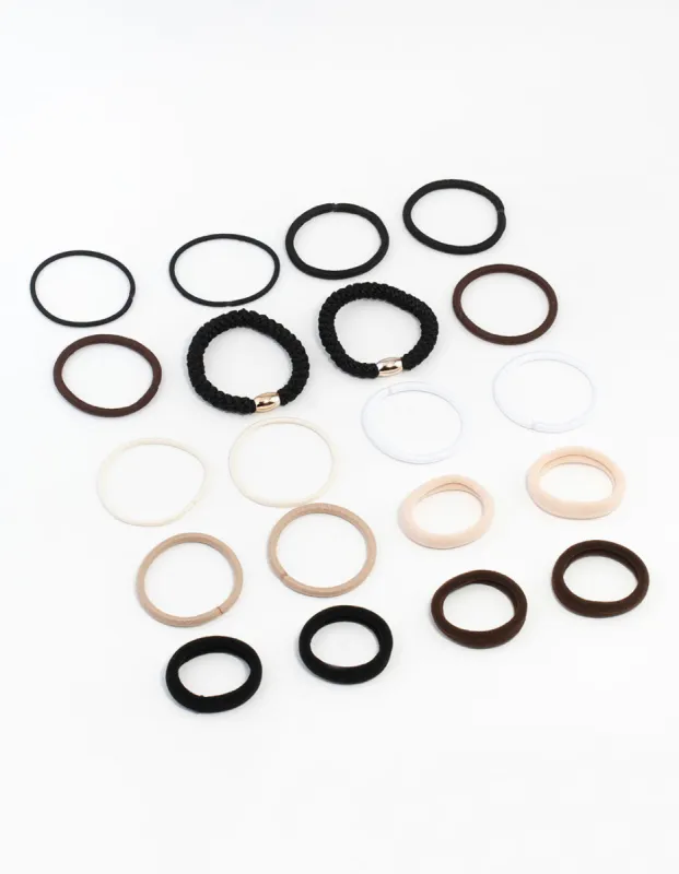 Core Black & Neutral Hair Ties 20-Pack sold by lovisa