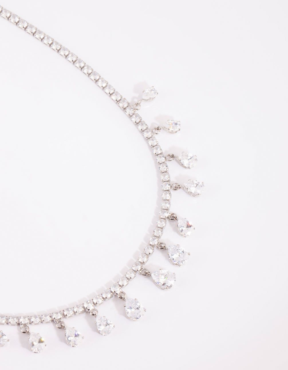 Rhodium Cubic Zirconia Droplets Necklace sold by lovisa