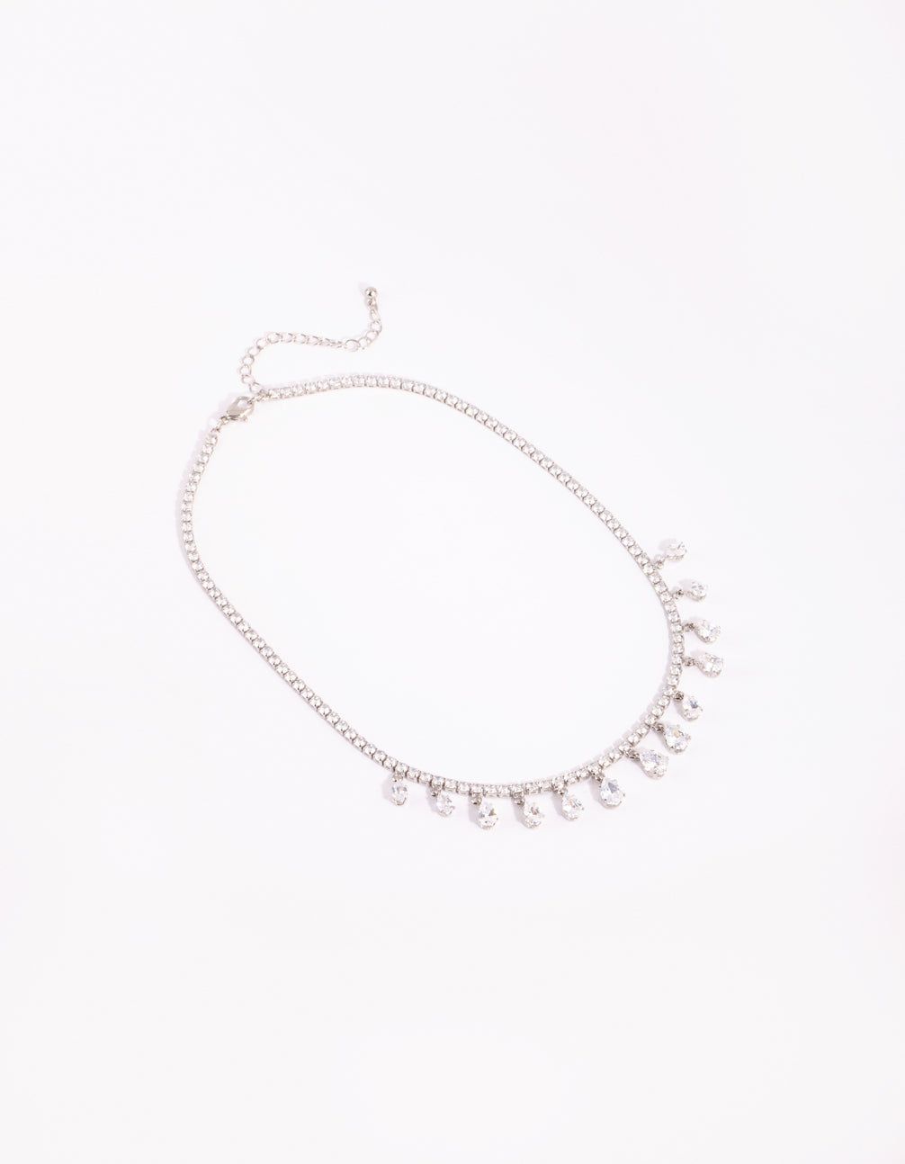 Rhodium Cubic Zirconia Droplets Necklace sold by lovisa product image thumbnail 2