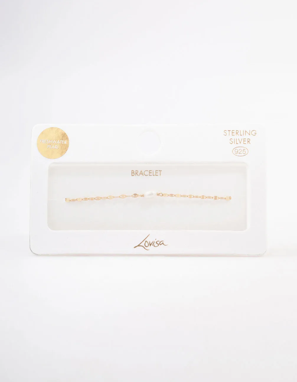 Gold Plated Sterling SIlver Freshwater Pearl Chain Bracelet sold by lovisa product image thumbnail 3