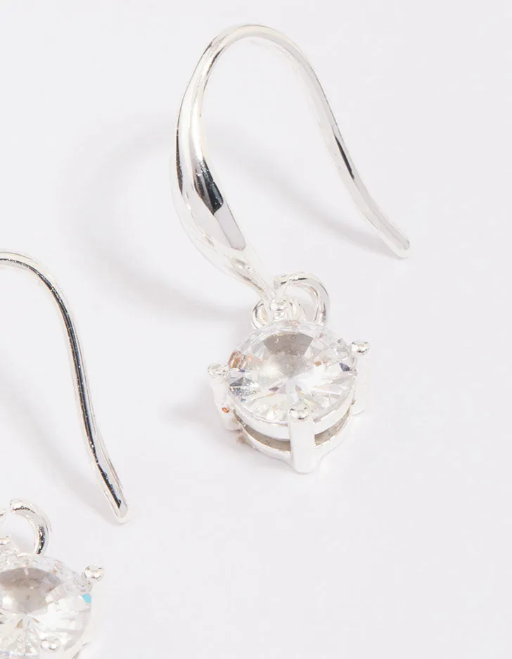 Silver Plated Cubic Zirconia Solitaire Hook Earrings sold by lovisa product image thumbnail 3