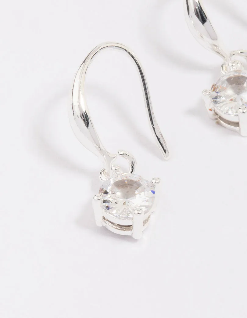 Silver Plated Cubic Zirconia Solitaire Hook Earrings sold by lovisa product image thumbnail 2