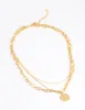 Waterproof Gold Plated Stainless Steel Oval Chunky Disc Layered Necklace sold by lovisa