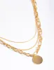 Waterproof Gold Plated Stainless Steel Oval Chunky Disc Layered Necklace sold by lovisa