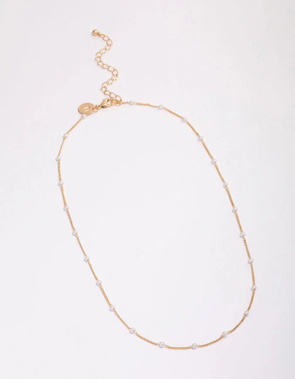 Gold Pearl Station Chain Necklace sold by lovisa product image thumbnail 3