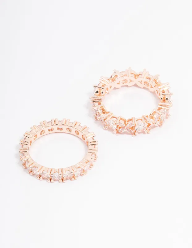 Rose Gold Flower Band Stacking Ring Set sold by lovisa