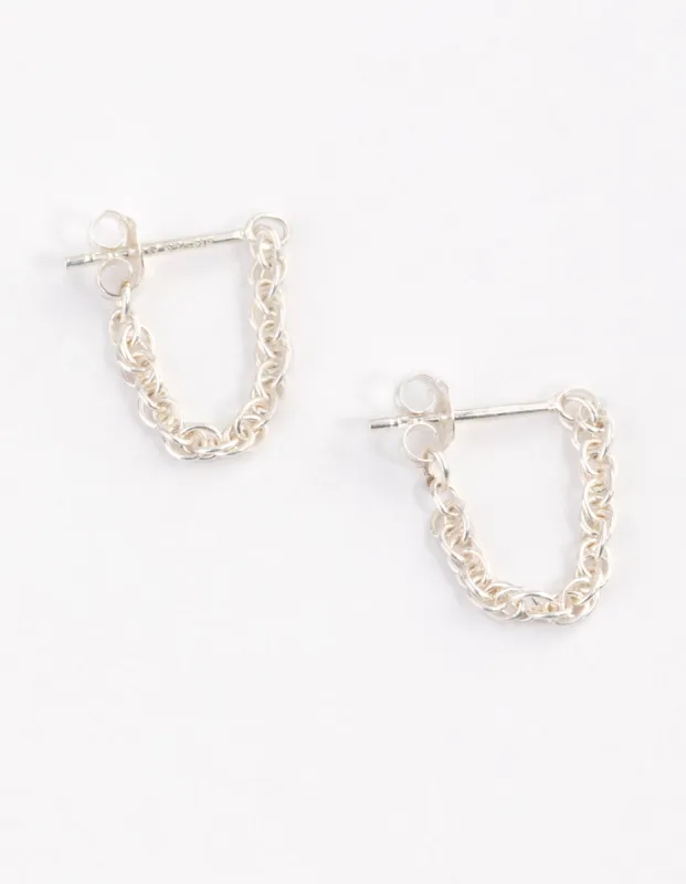 Sterling Silver Chain Front & Back Earrings sold by lovisa