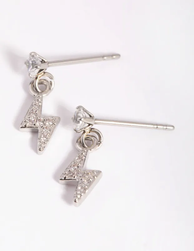 Surgical Steel Cubic Zirconia Bolt Stud Earrings sold by lovisa