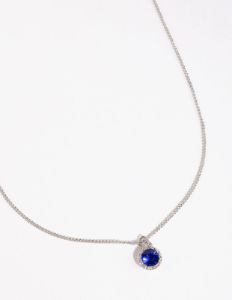 Rhodium Circle Diamante Pendant Necklace sold by lovisa