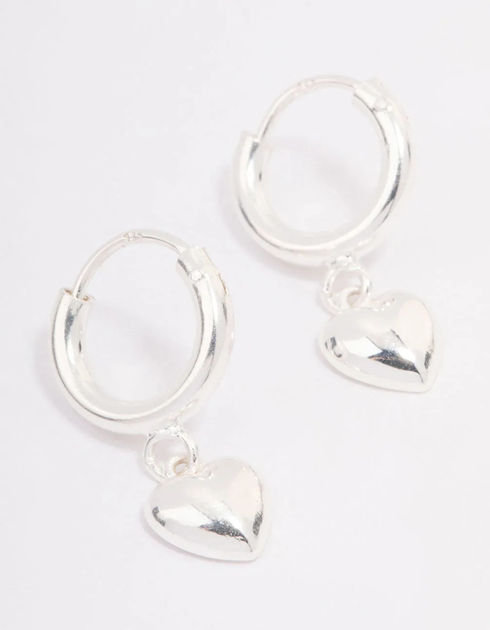 Sterling Silver Chubby Heart Hoop Earrings sold by lovisa
