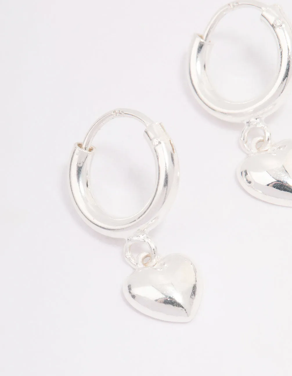 Sterling Silver Chubby Heart Hoop Earrings sold by lovisa product image thumbnail 2