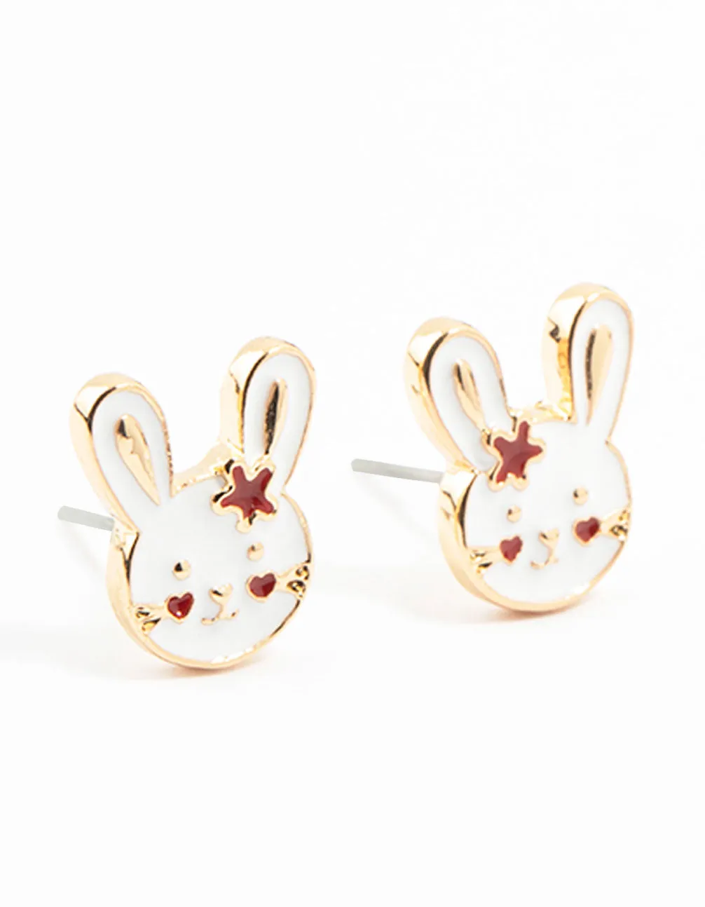 Gold Bunny Head Stud Earrings sold by lovisa