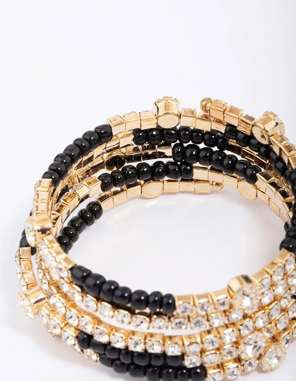 Black & Gold Wrapped Diamante Bracelet sold by lovisa product image thumbnail 3