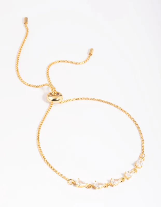 Gold Plated Cubic Zirconia Teardrop Toggle Bracelet sold by lovisa