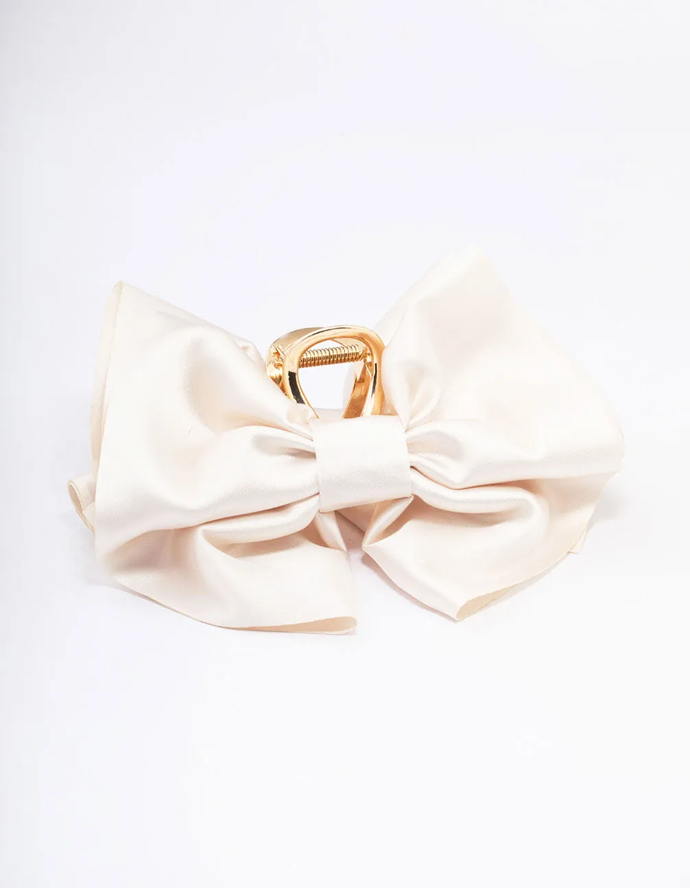 Neutral Large Double Bow Hair Claw Clip sold by lovisa