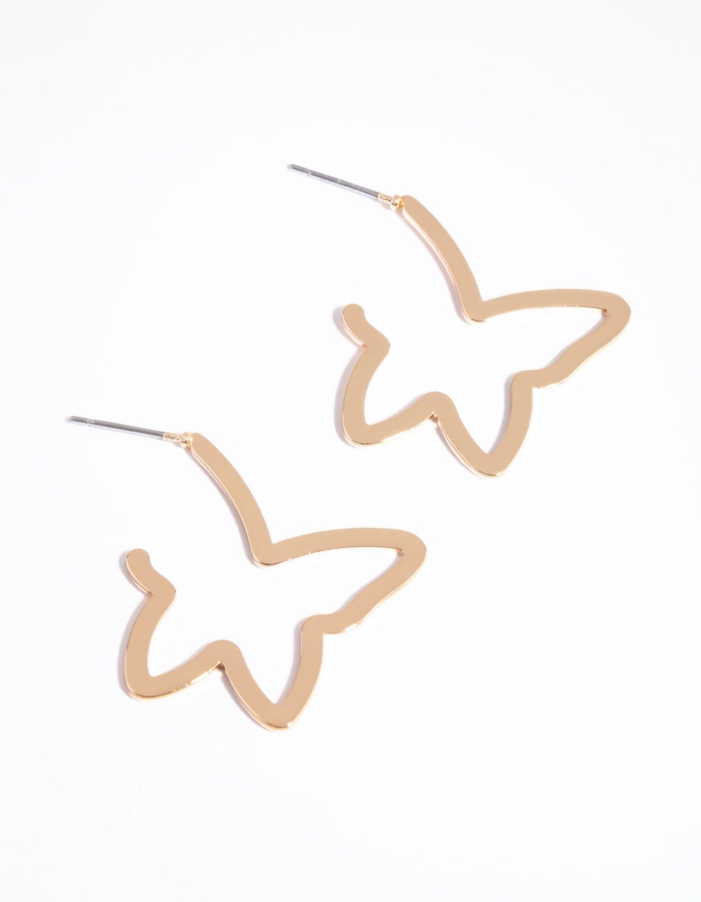 Gold Butterfly Hoop Earrings sold by lovisa