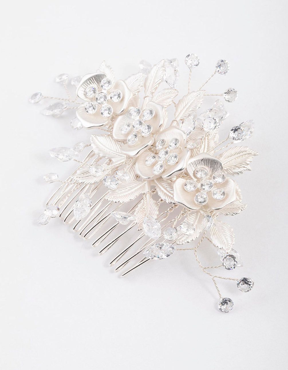 Silver Cubic Zirconia Floral Burst Hair Comb sold by lovisa product image thumbnail 2