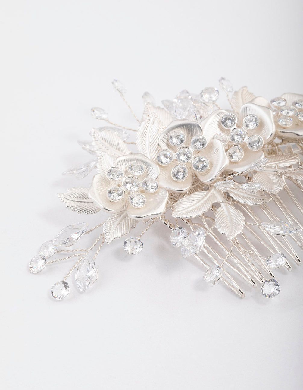 Silver Cubic Zirconia Floral Burst Hair Comb sold by lovisa product image thumbnail 3