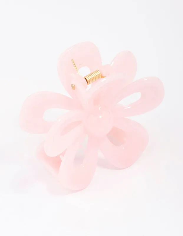 Pink Flower Hair Claw Clip sold by lovisa