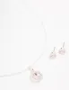 Silver Round Diamante Pink Halo Jewellery Set sold by lovisa
