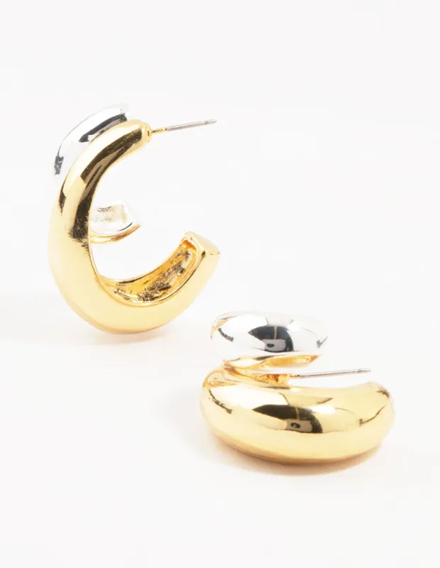 Mixed Metals Graduating Bubble Earrings sold by lovisa