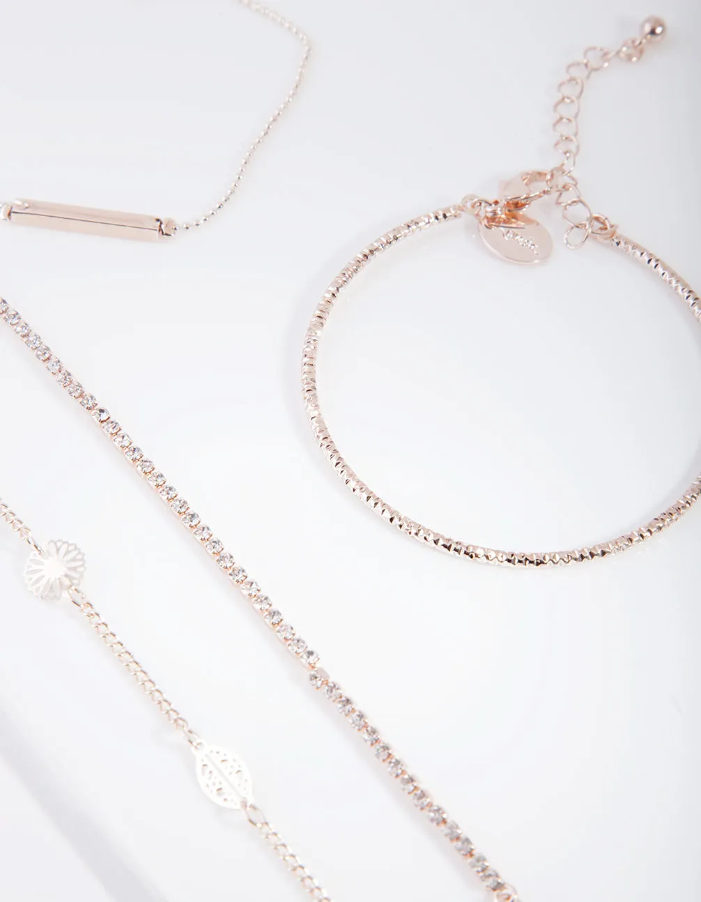 Rose Gold Flower Diamante Bracelet sold by lovisa product image thumbnail 3