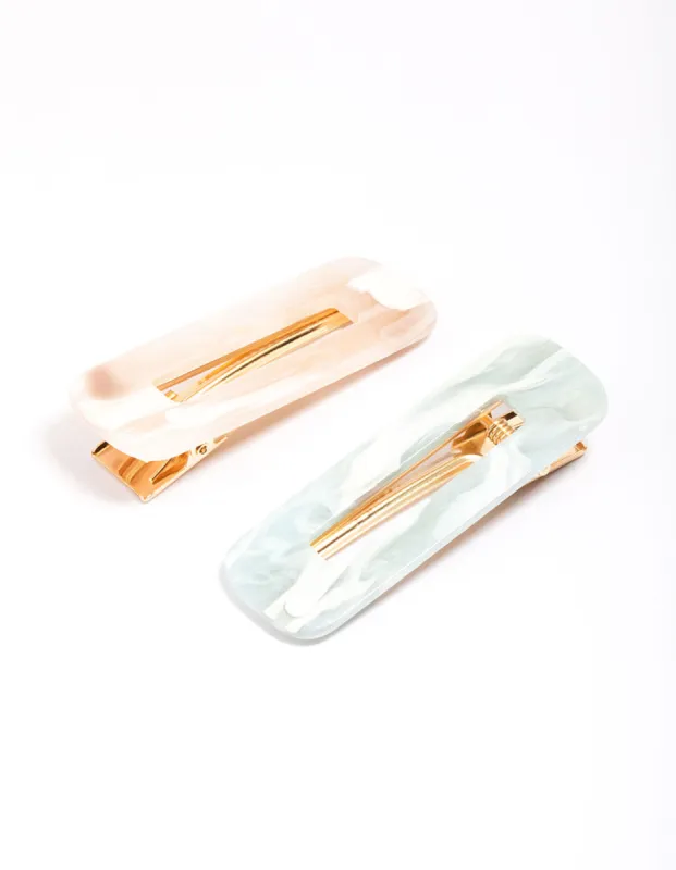 Acrylic Marble Hair Clip Pack sold by lovisa