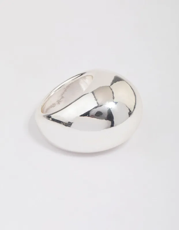 Silver Plated Smooth Round Dome Ring sold by lovisa