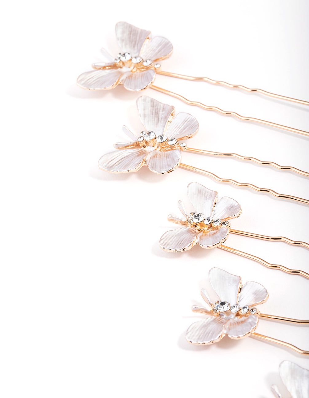 Rose Gold Diamante Butterfly Hair Pin 5-Pack sold by lovisa product image thumbnail 3