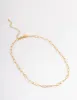 Waterproof Gold Plated Stainless Steel Open Oval Link Necklace sold by lovisa