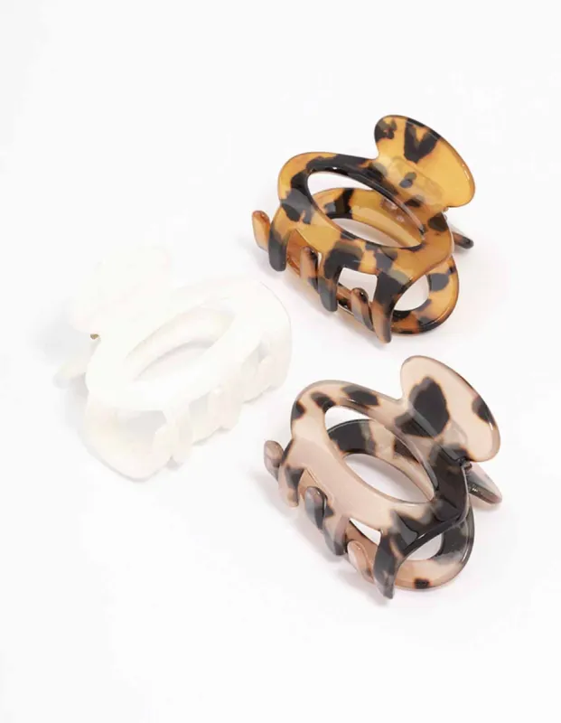 Acrylic Mini Oval Hair Claw Clip 3-Pack sold by lovisa