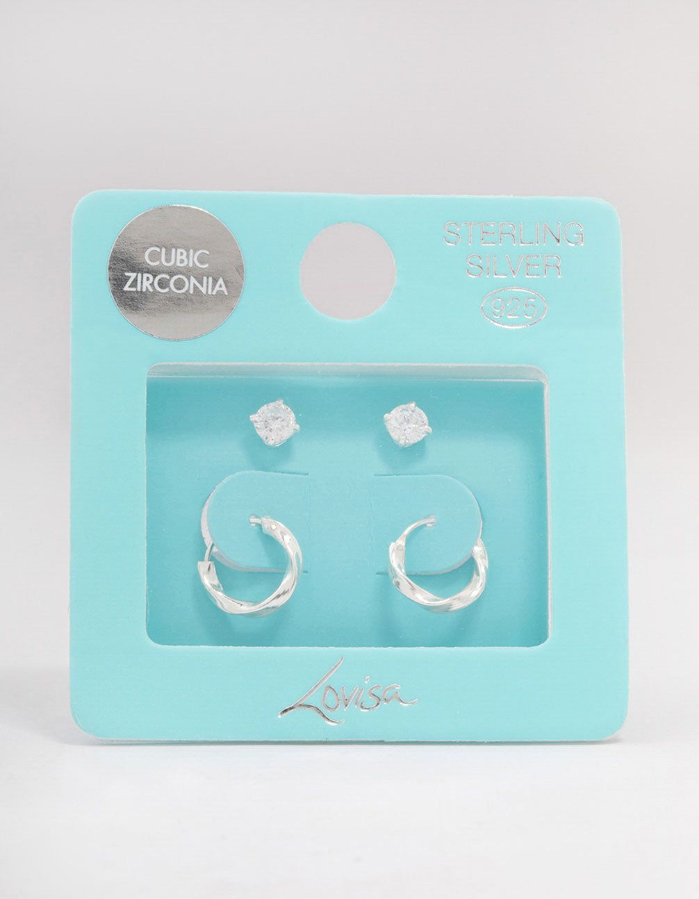 Sterling Silver Cubic Zirconia & Twisted Hoop Earrings sold by lovisa product image thumbnail 3