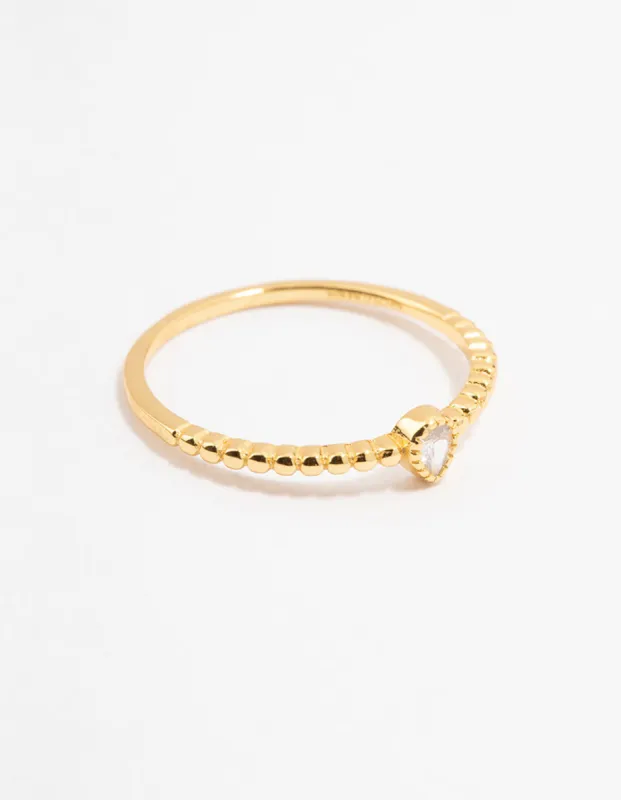 Gold Plated Sterling Silver Cubic Zirconia Pear Ring sold by lovisa