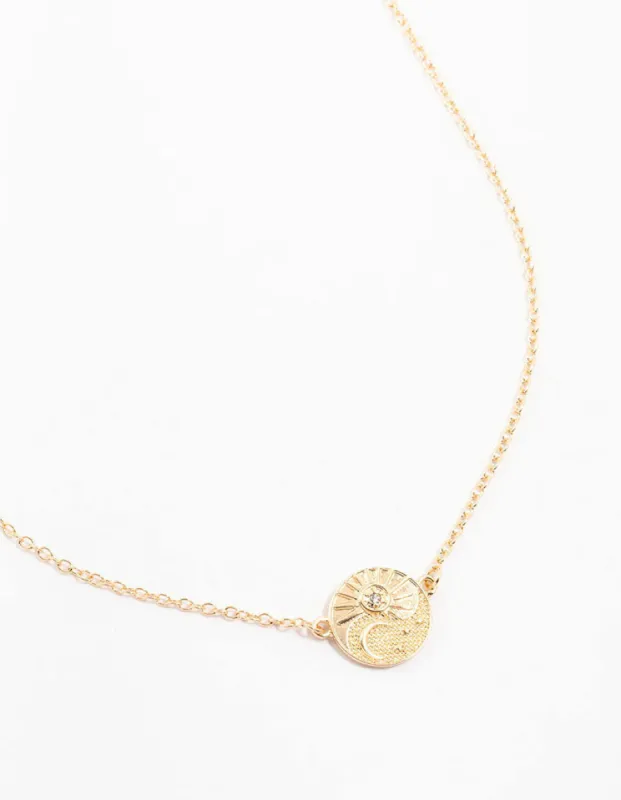 Gold Diamante Yin & Yang Star Necklace sold by lovisa