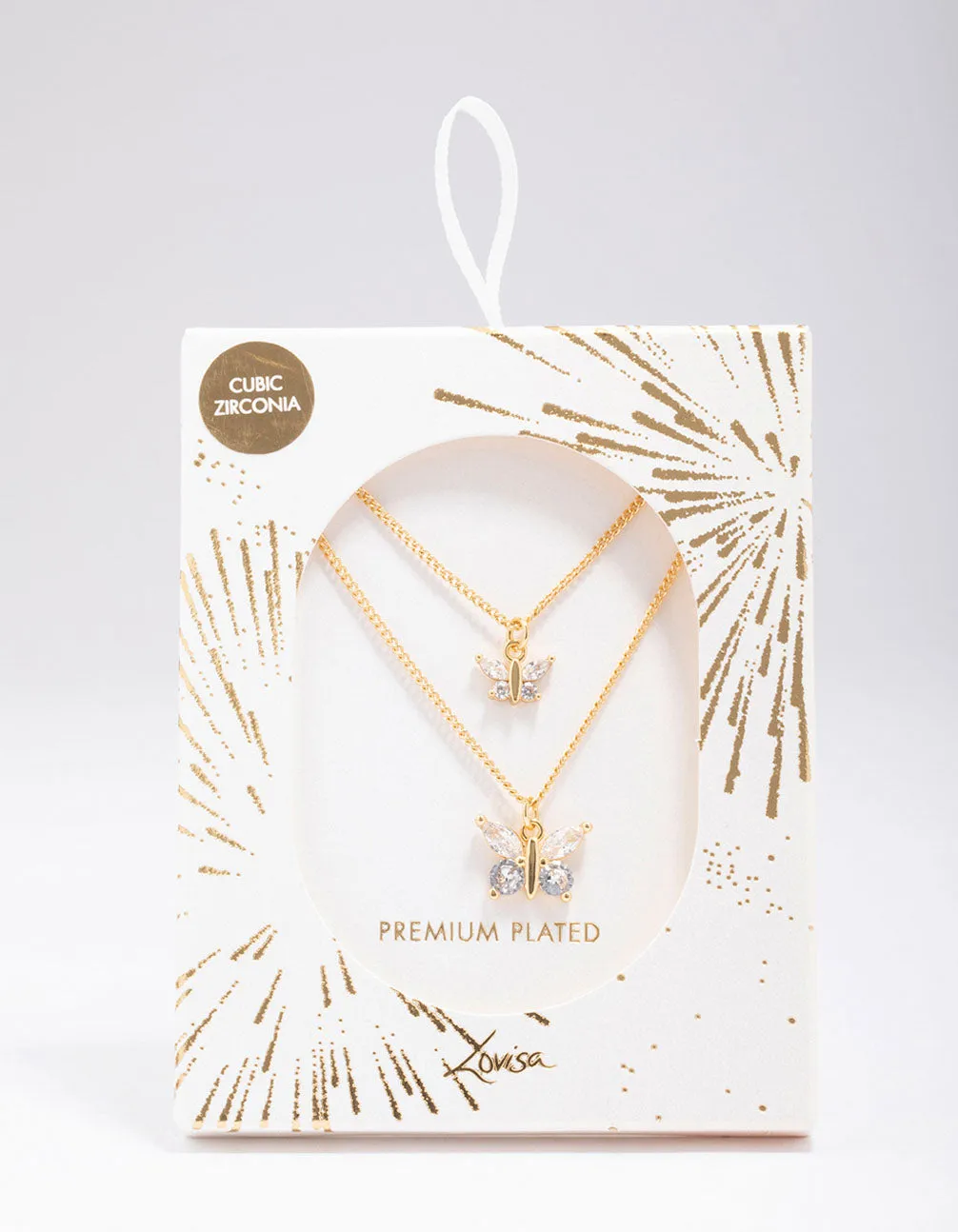 Gold Plated Cubic Zirconia Butterfly Necklace Pack sold by lovisa product image thumbnail 2