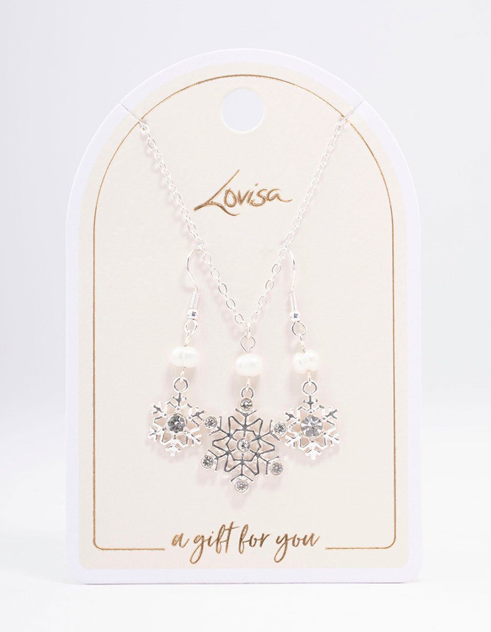 Silver Diamante & Pearl Snowflake Jewellery Set sold by lovisa product image thumbnail 2