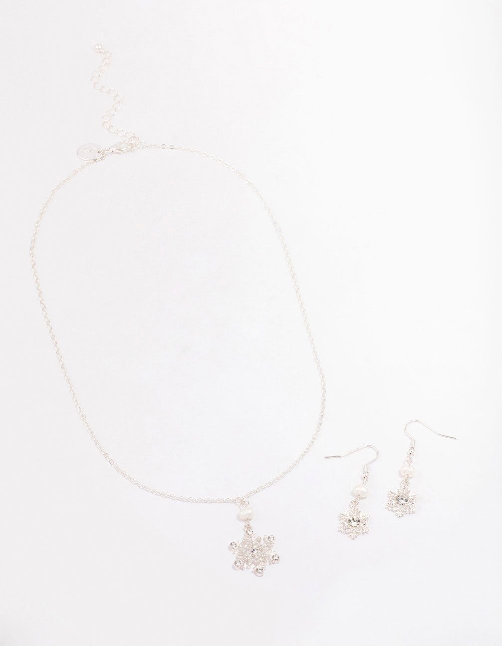 Silver Diamante & Pearl Snowflake Jewellery Set sold by lovisa product image thumbnail 3