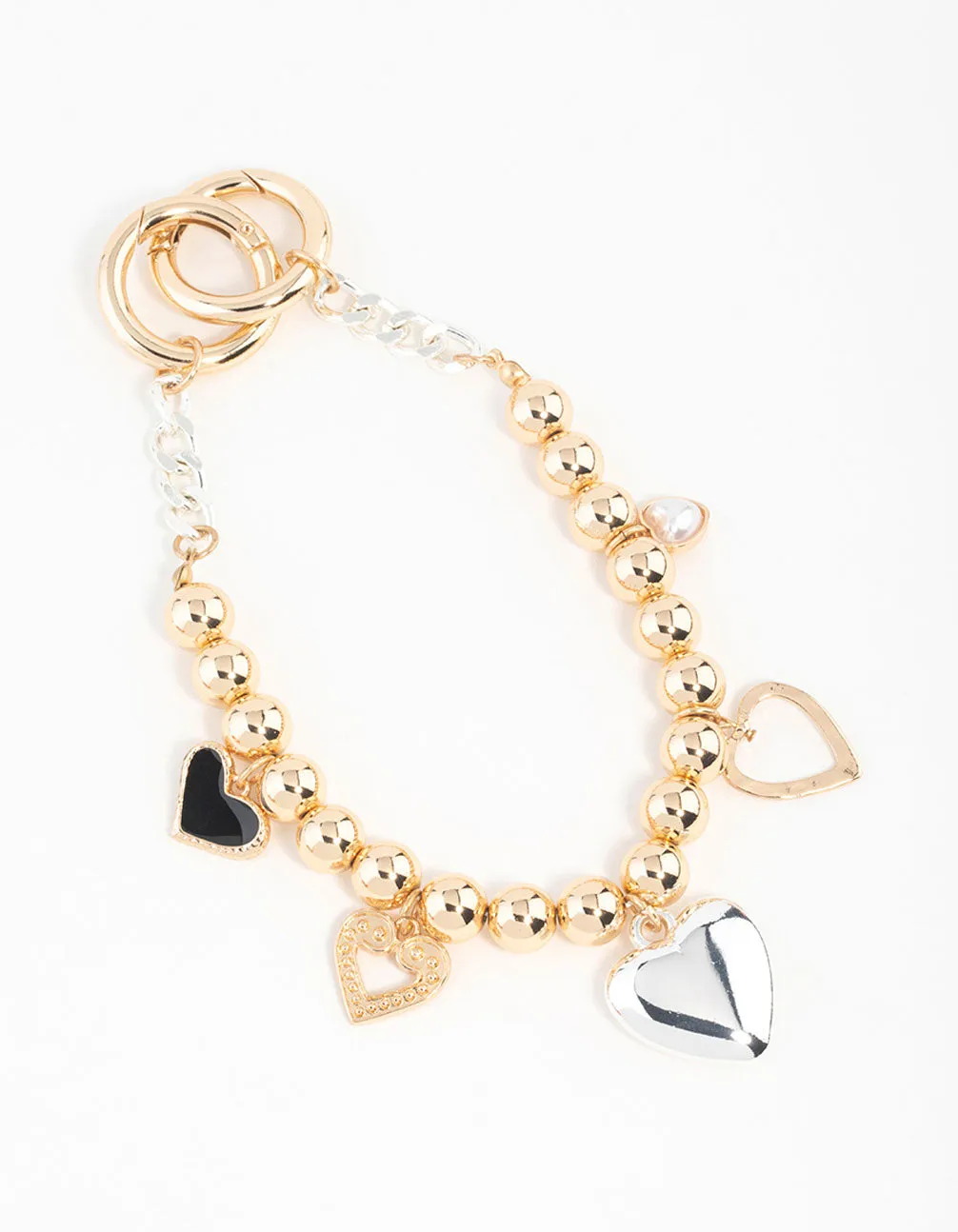 Mixed Metals Hearts Charm Keychain sold by lovisa