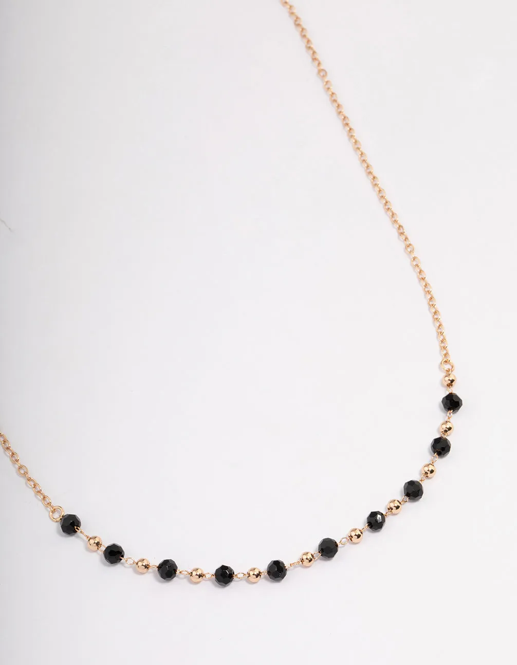 Gold Black Beaded Necklace sold by lovisa