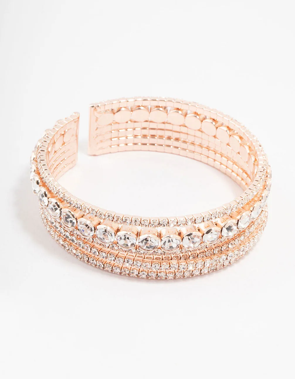 Rose Gold Diamante Layered Bracelet sold by lovisa