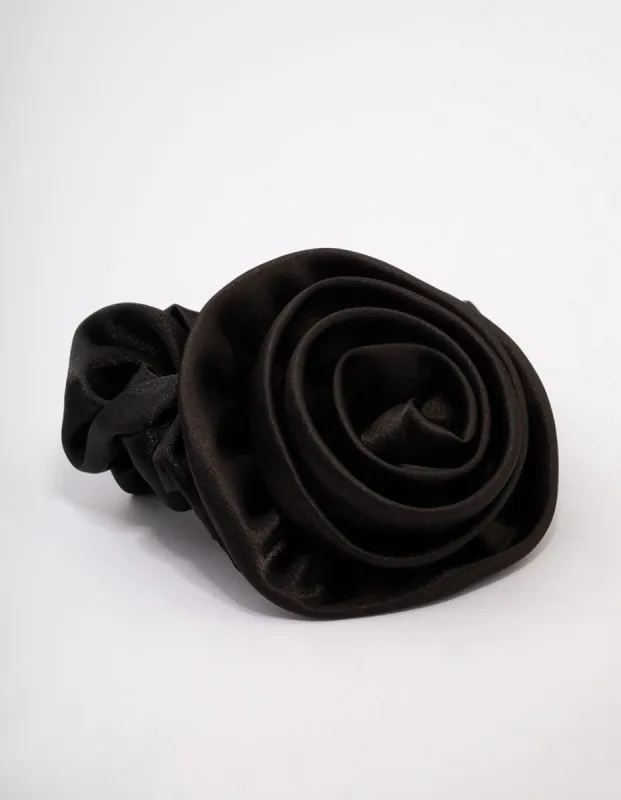 Black Fabric Rosette Hair Scrunchie sold by lovisa
