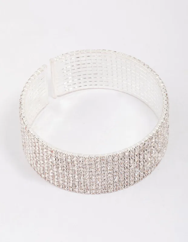 Silver Plated Thick Diamante Bracelet sold by lovisa