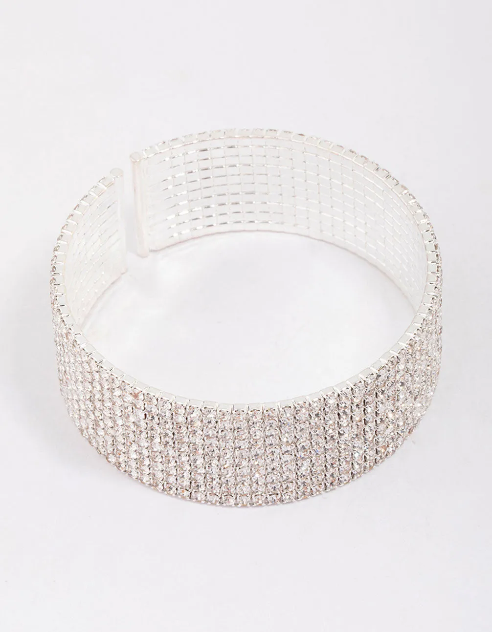 Silver Plated Thick Diamante Bracelet sold by lovisa