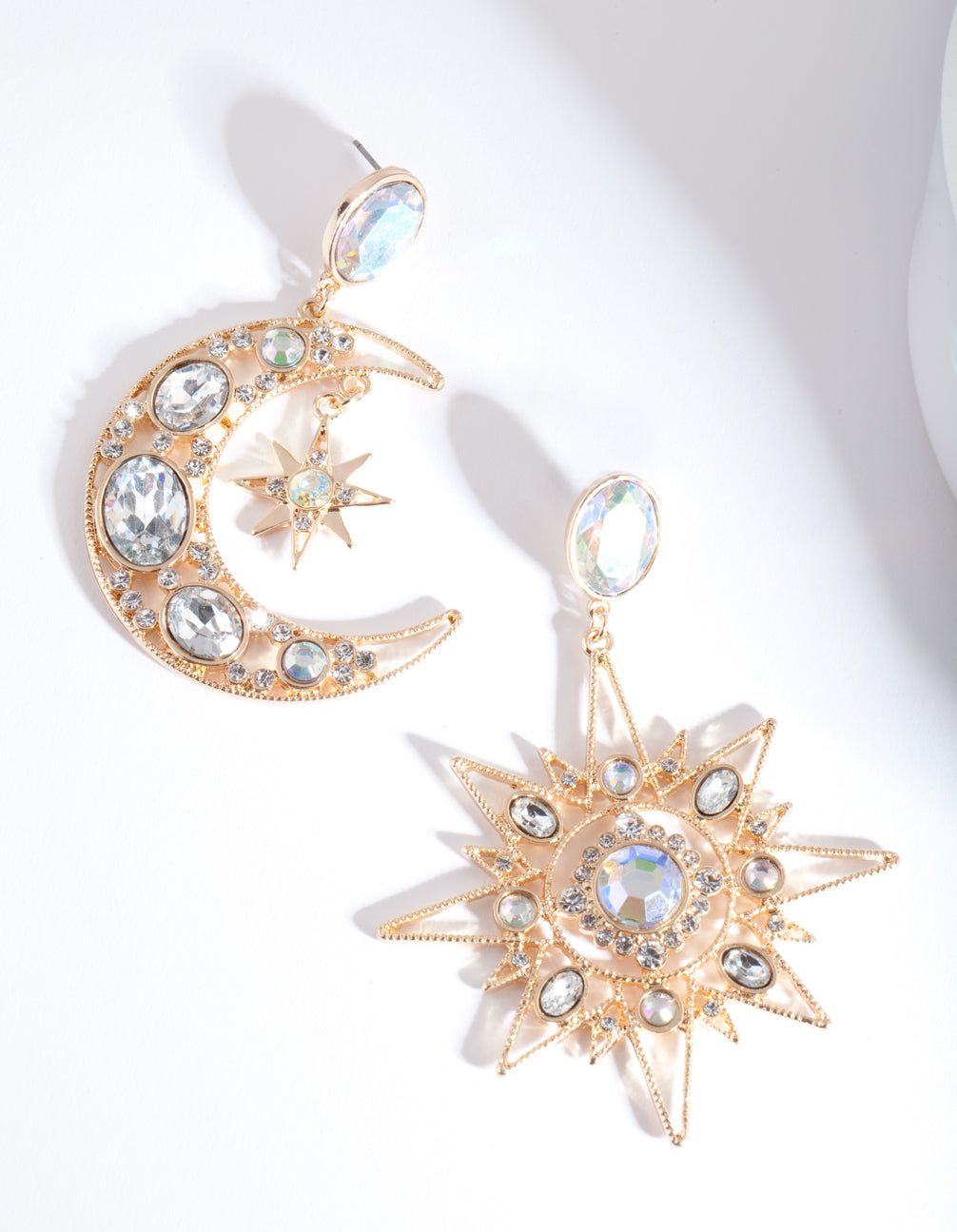 Gold Statement Star Moon Earrings sold by lovisa